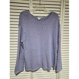 J. Jill Womens Lavender Purple Popcorn Knit Cotton Pullover Sweater XL Relaxed